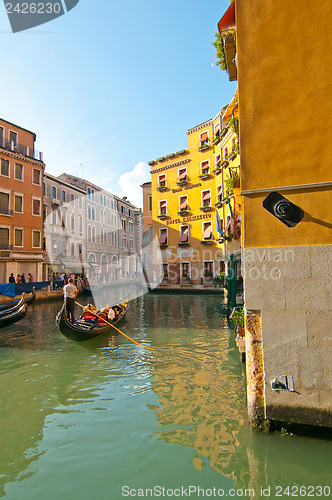 Image of Venice Italy gondolas on canal