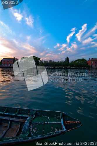 Image of Italy Venice Burano island sunset