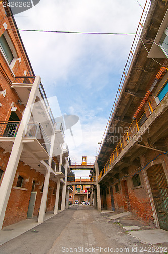 Image of Venice Italy old  port industrial building