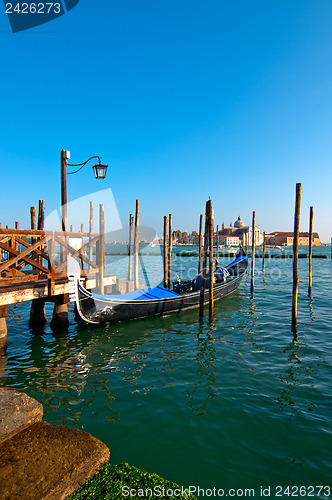 Image of Venice Italy pittoresque view of gondolas 