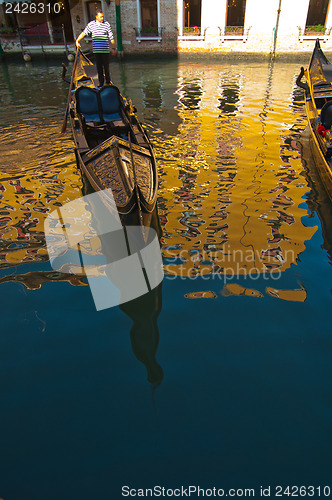 Image of Venice Italy Gondolas on canal 