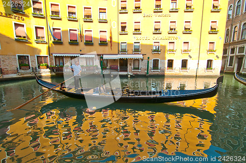 Image of Venice Italy gondolas on canal