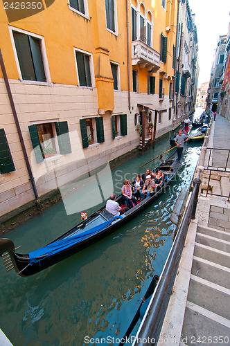 Image of Venice Italy Gondolas on canal 
