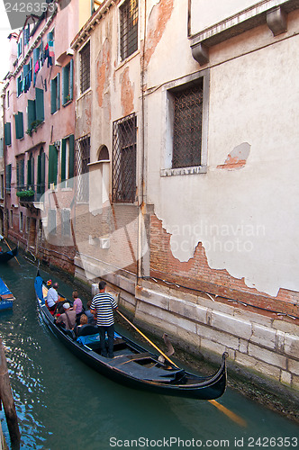 Image of Venice Italy Gondolas on canal 