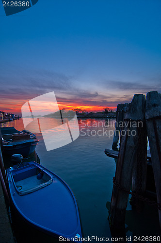 Image of Italy Venice Burano island sunset