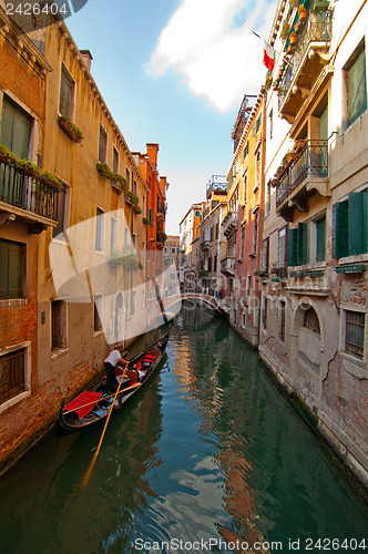 Image of Venice Italy Gondolas on canal 
