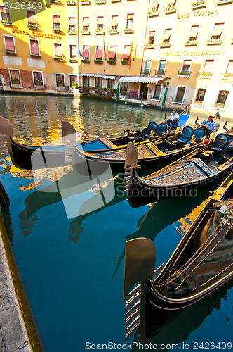 Image of Venice Italy gondolas on canal