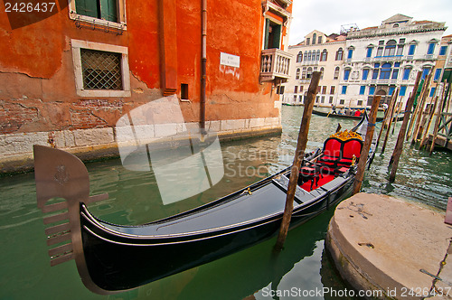 Image of Venice Italy Gondolas on canal 