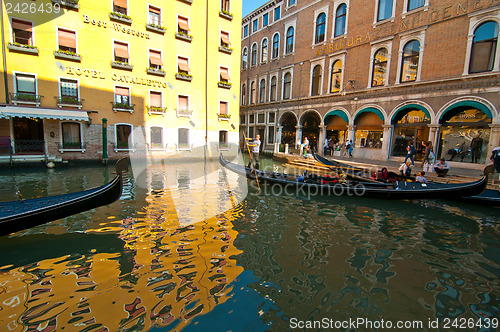 Image of Venice Italy gondolas on canal