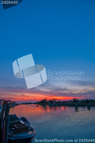 Image of Italy Venice Burano island sunset