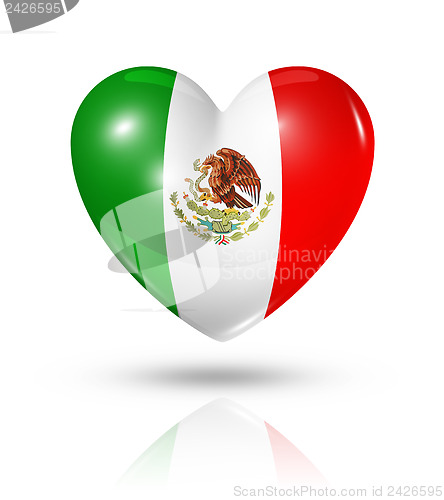 Image of Love Mexico, heart flag icon