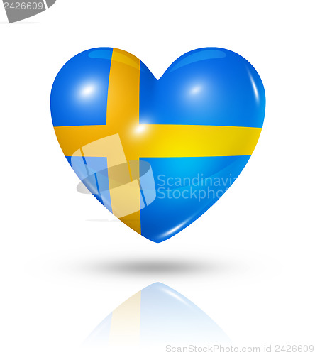 Image of Love Sweden, heart flag icon