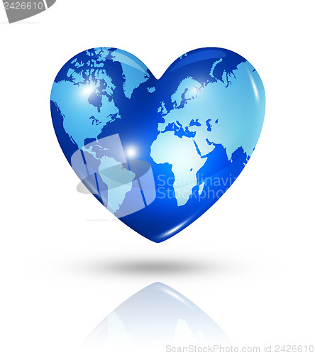 Image of Love earth, heart icon