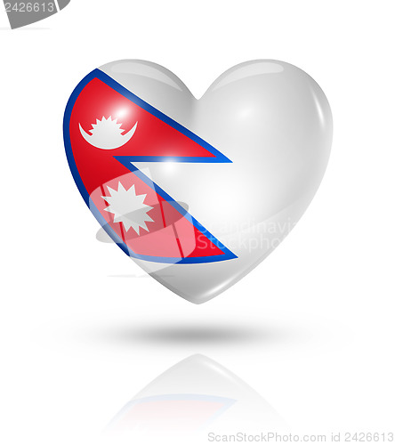 Image of Love Nepal, heart flag icon