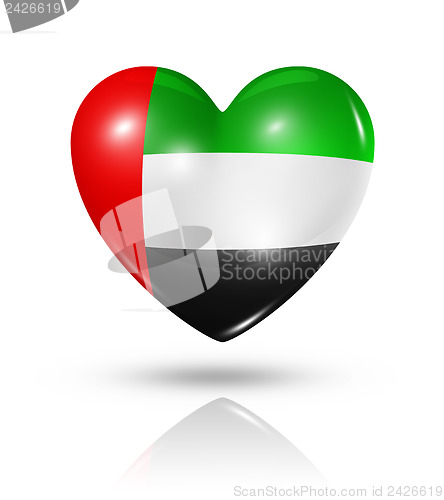 Image of Love United Arab Emirates, heart flag icon