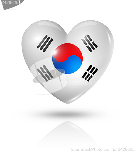 Image of Love South Korea, heart flag icon