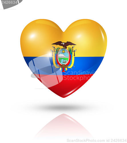 Image of Love Ecuador, heart flag icon