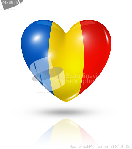 Image of Love Romania, heart flag icon