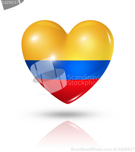 Image of Love Colombia, heart flag icon