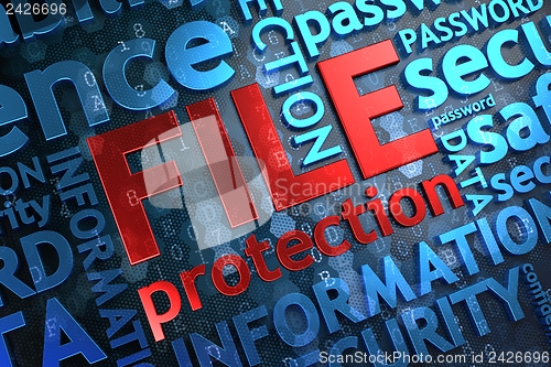 Image of File Protection.  Wordcloud Concept.