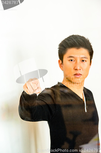 Image of pointing on glass