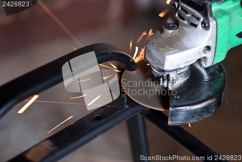 Image of sparks while grinding