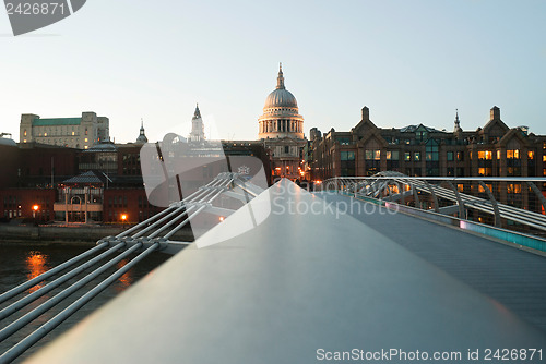 Image of View to St Pauls from Millenium Bridge in London