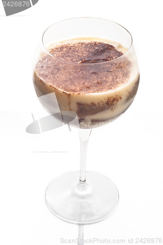 Image of tiramisu dessert in crystal goblet