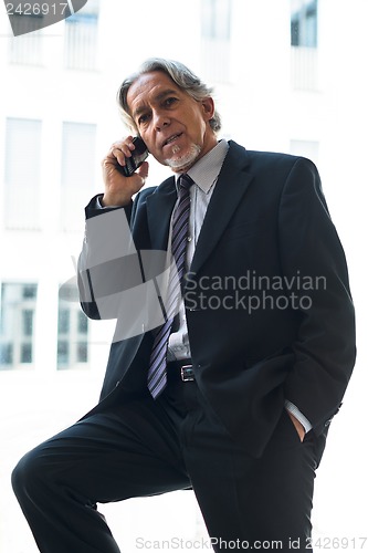 Image of business man with mobile phone