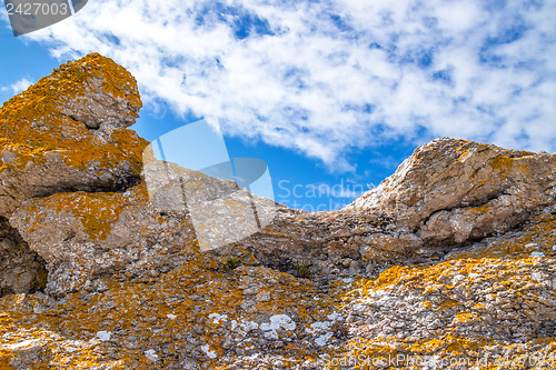 Image of Colorful rocks on under blue sky
