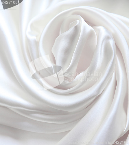 Image of Smooth elegant white silk as wedding background 