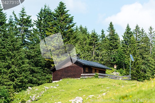 Image of Mountain refuge with solar panels