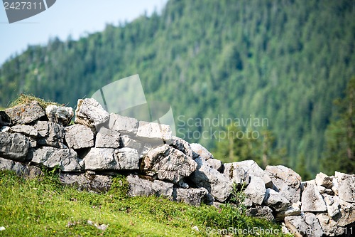Image of Stone wall in the alps