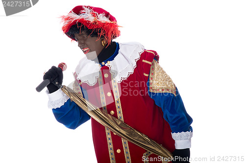 Image of Zwarte Piet is singing