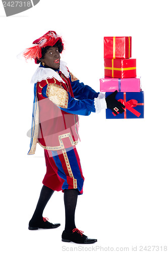 Image of Zwarte Piet with presents