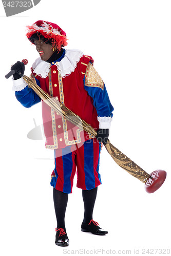 Image of Zwarte Piet is singing