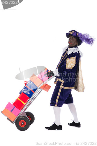 Image of Zwarte Piet with presents