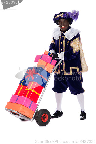 Image of Zwarte Piet with presents