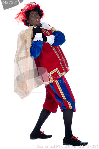 Image of Zwarte Piet with a bag full of presents