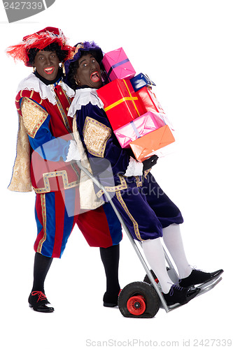 Image of Zwarte Piet with presents