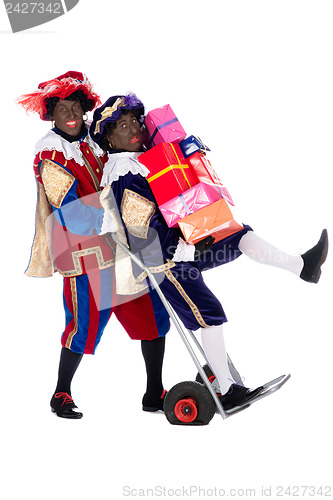 Image of Zwarte Piet with presents