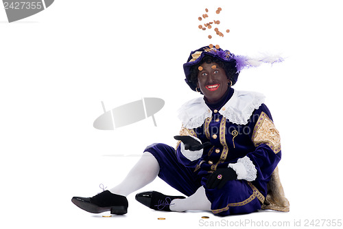 Image of Zwarte Piet is throwing ginger nuts