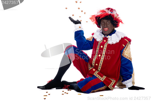 Image of Zwarte Piet is throwing ginger nuts