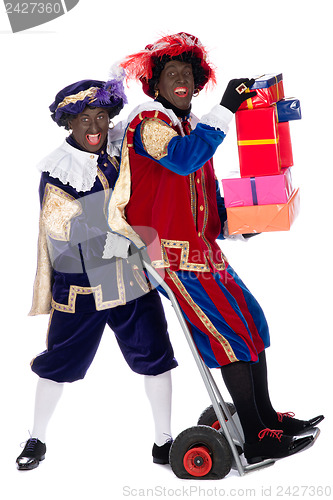 Image of Zwarte Piet with presents