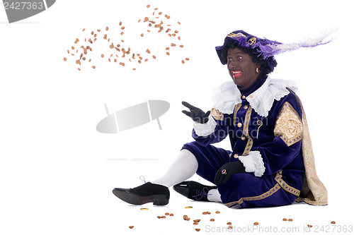 Image of Zwarte Piet is throwing ginger nuts