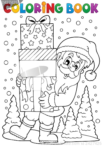 Image of Coloring book Santa Claus topic 8