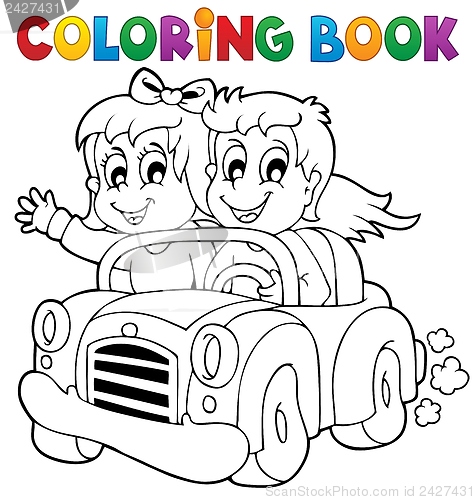 Image of Coloring book car theme 1