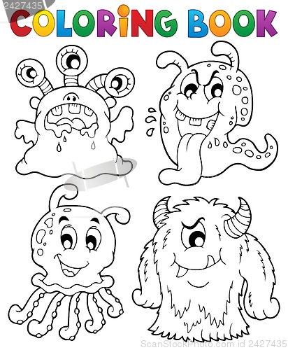 Image of Coloring book monster theme 1