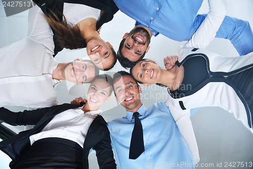 Image of business people group joining hands