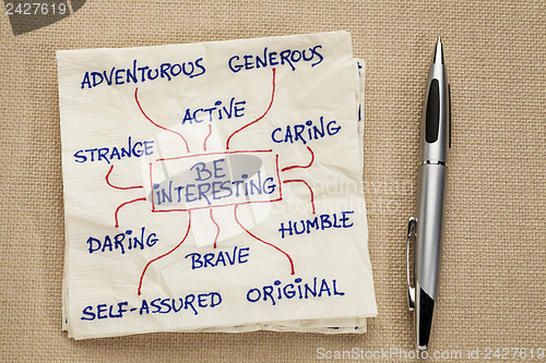 Image of Be interesting - motivational doodle